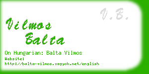 vilmos balta business card